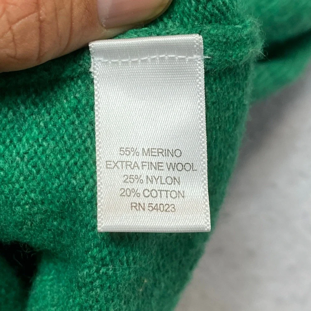 Banana Republic Sweater Mens XL Green Merino Wool Blend Crewneck Pullover